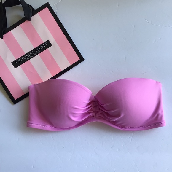 VICTORIAS SECRET STRAPLESS PURPLE BIKINI TOP NWOT SIZE 34C - Picture 2 of 16